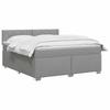 Box Spring Bed with Mattress Light Gray 140 x 200 cm Fabric
