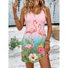 Women's Round Neck Sleeveless Tropical Parrot Print Gradient Casual Mini Dress, Beach Tank Dresses for Spring & Summer