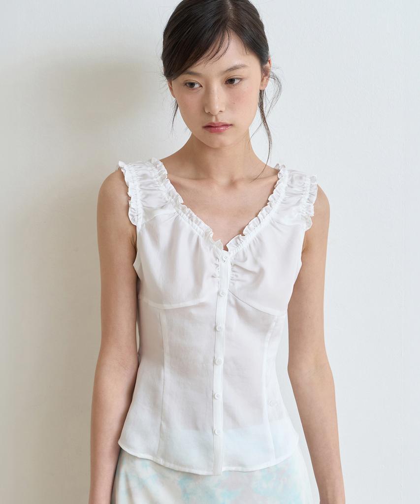 Ibokeuela Elio Off-Shoulder Frill Blouse(White)