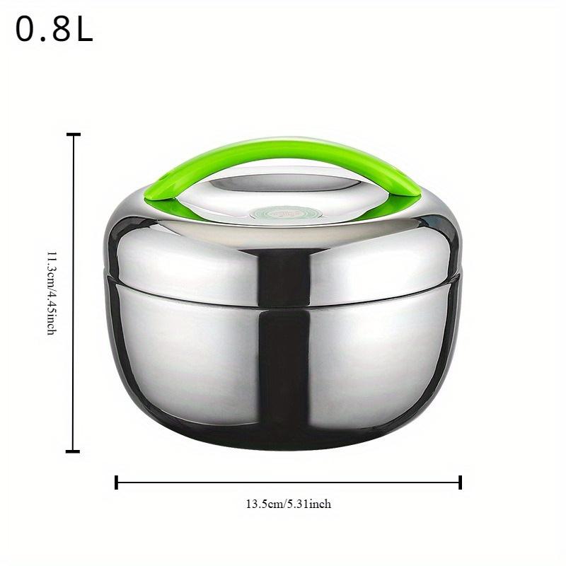 

Портативный офисный школьный изолированный контейнер для еды Bento из нержавеющей стали для обеда 0.8 L зелёный