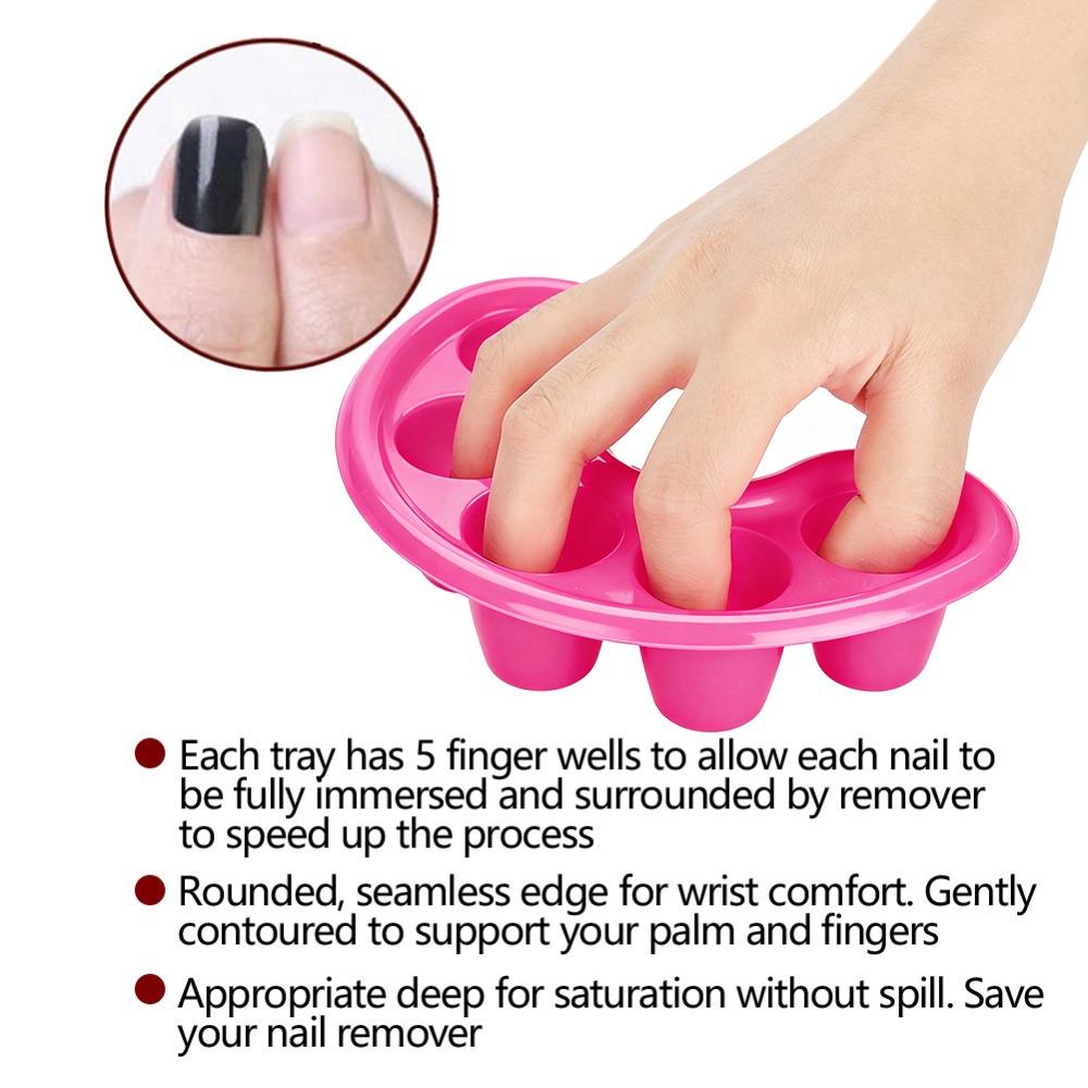 5pcs Durable Plastic Nail Gel Removal Bowl Nail UV Gel Removal Bowl  Finger soaking treatment