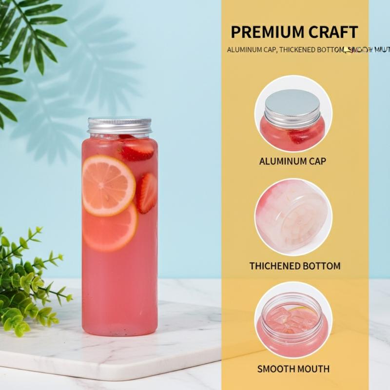 400/500/650Ml Round Disposable Juice Beverage Bottle Milk Tea Yogurt Transparent Plastic Bottles