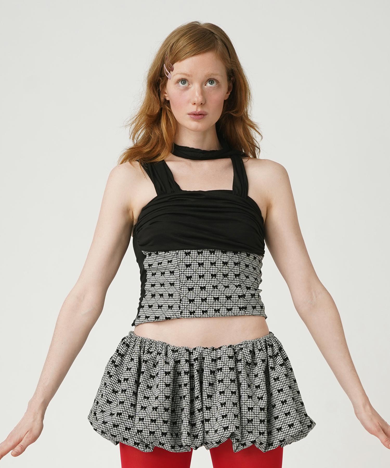 Jemeta Gift Wrap Top Gingham S