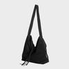 Plain Easy Corduroy Suede Reversible Shoulder Bag - Black
