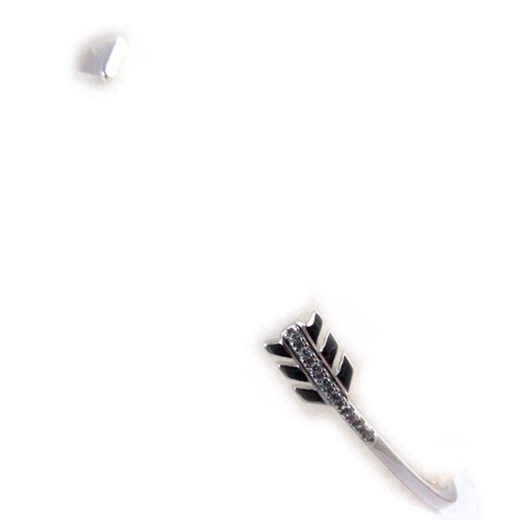 Les Trésors De Lily [N3342] - Open Silver Bracelet 'Cupid's Arrow' Silver-white (rhodium-plated) - 57 Mm
