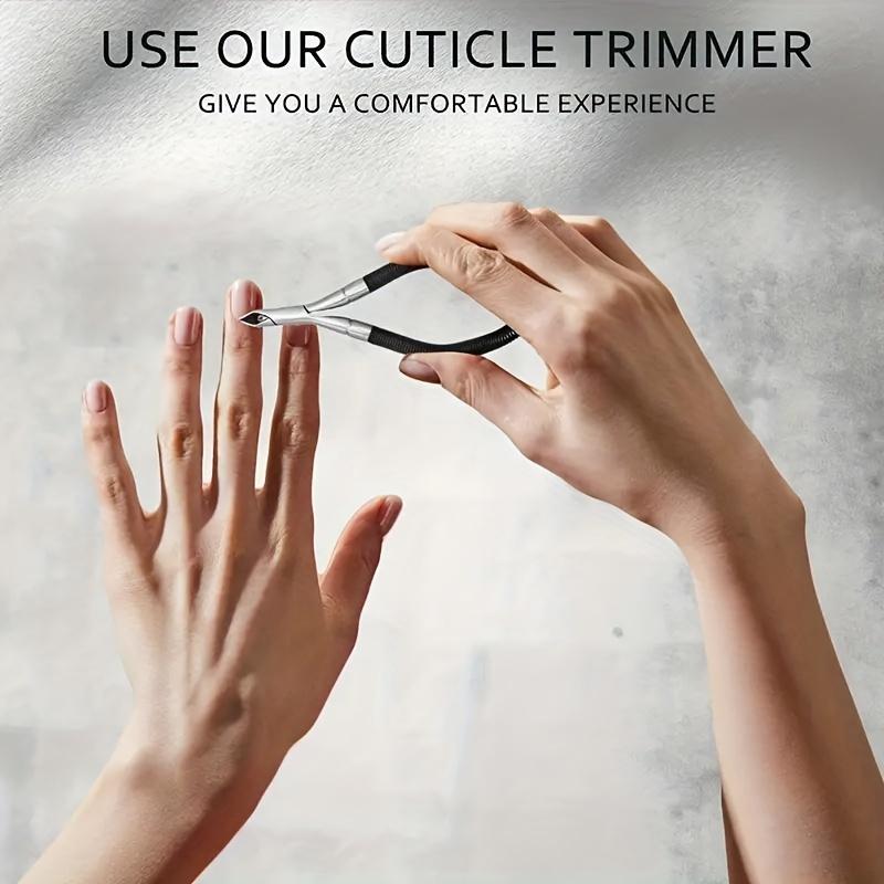 Stainless Steel Cuticle Nippers with Spring-Loaded Grip - Odorless Manicure Tool for Precise Dead Skin Removal, Sharp Trimming Edge