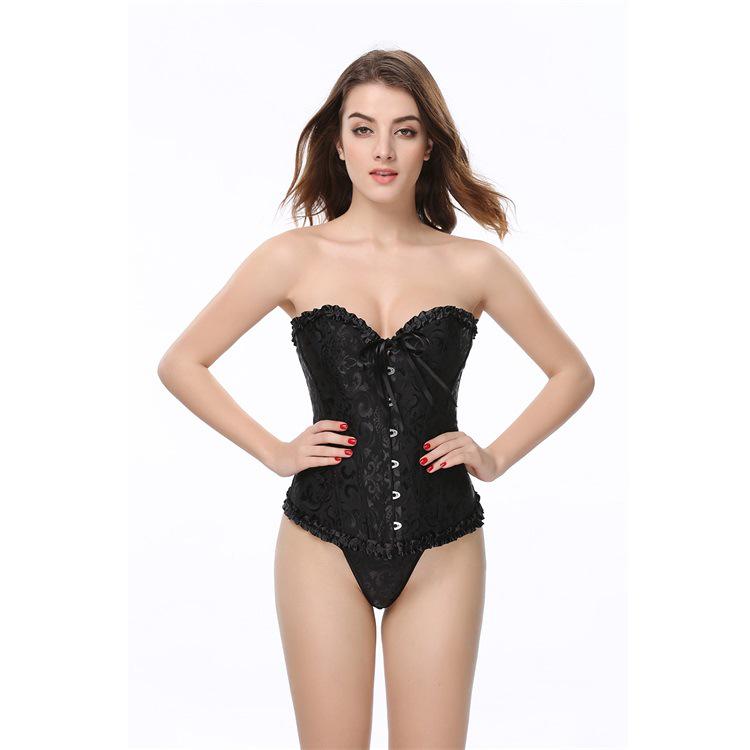 European Size 819 Black Court Corset: Abdomen Control Body Shaper