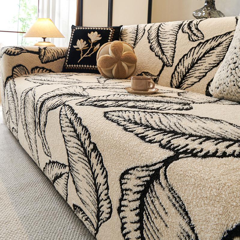 Autumn and Winter Plush Sofa Cover All Inclusive All Season Universal Sofa Cover Anti Cat Scratch Elastic Protective Cover