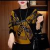 2026 Fashion Color Block German Velvet Plus Size Loose Slimming Women's Autumn/Winter Top