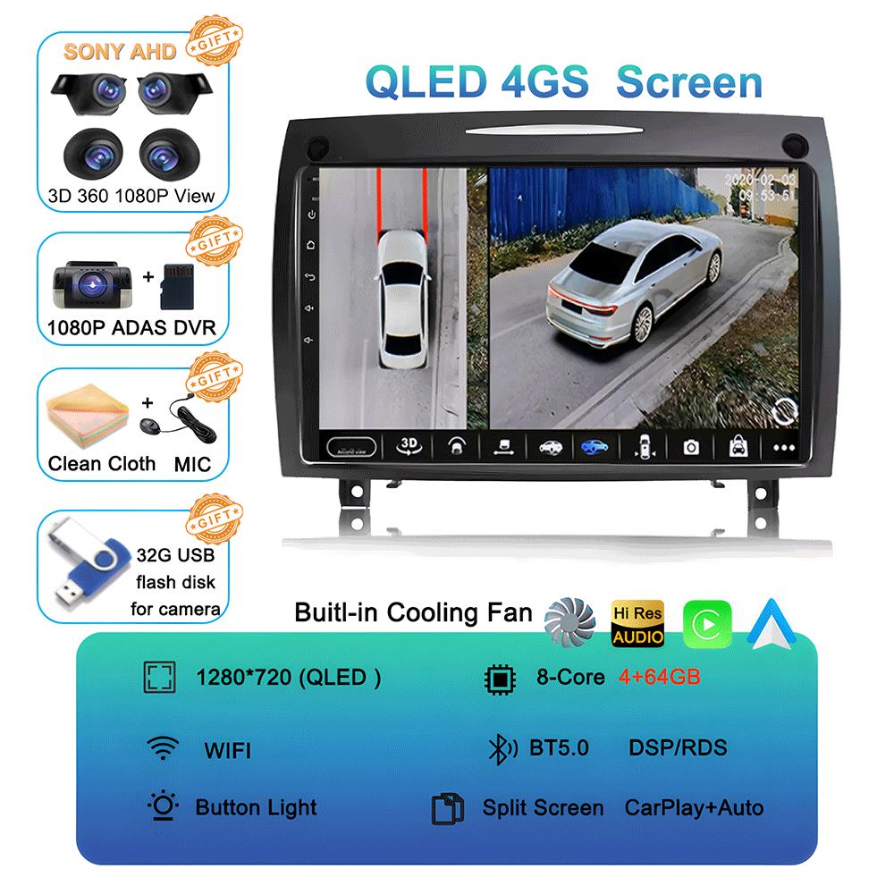 Android 14 For Mercedes Benz SLK class R171 SLK200 SLK280 SLK300 2000-2011 Car Radio Multimedia Video Player Navigation GPS