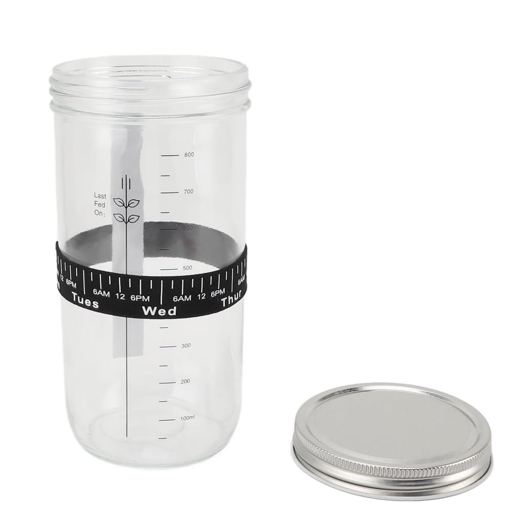 Sourdough Bread Baking Jar Kit, Easy Fermentation 24oz Glass Jars With Scraper, Thermometer And Cloth Cover, Sourdough Starter Tool For Home Baking