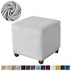 Velvet Ottoman Cover Elastic Square Footstool Cover 360 Degrees All-inclusive Footrest Protector Case Living Room Seat Slipcover