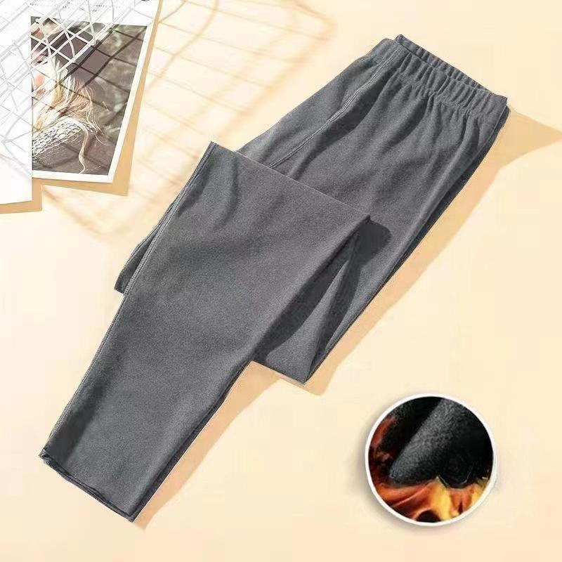 Men's Seamless Wool-Blend Thermal Pants with Knee Pads for Winter