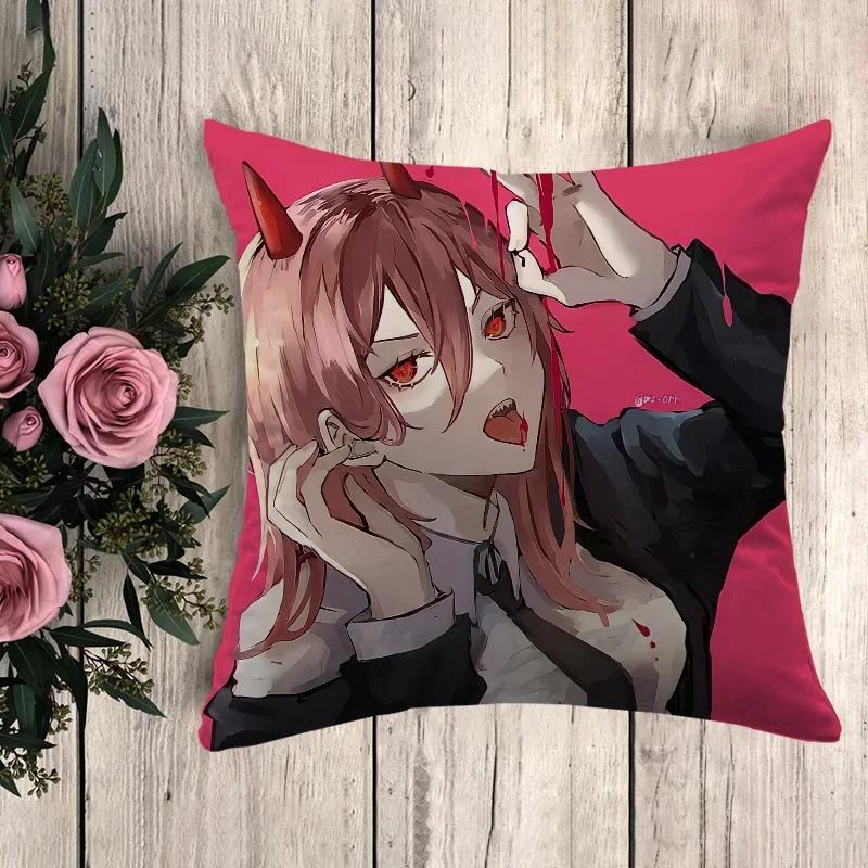 Anime Pillow Chainsaw Man Decorative Pillowcases  Sofa Cushions Cushion Cover  Pilow Cases Throw Pillows Fall Decor