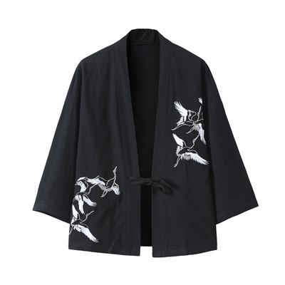 Men's Short Taoist Robe Cardigan Embroidered Hanfu Jacket