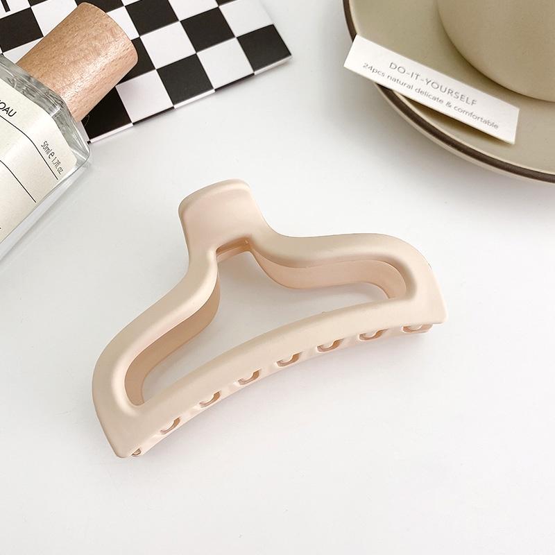 Large Frosted Brown Series Hair Clips Women Back Head Hairpin Korean Milk Coffee Shark Claw Clip Girls Hair Accessories
