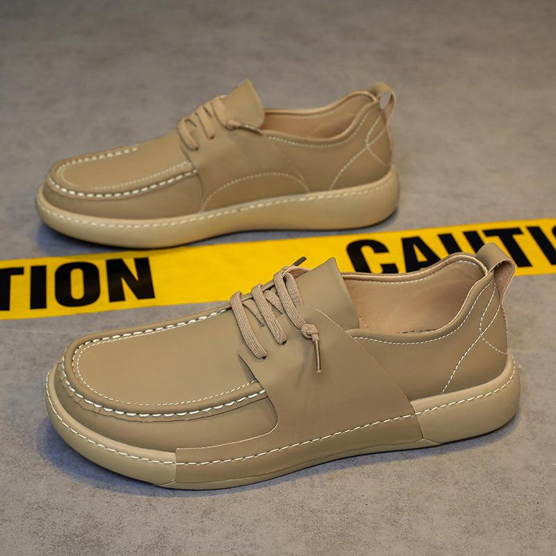 Fashion High Quality Men Shoes Fashion Hot Sale Business Casual Leather Men Shoes Lace-up Wear-Resistant Comfortable Men's Driving Shoes