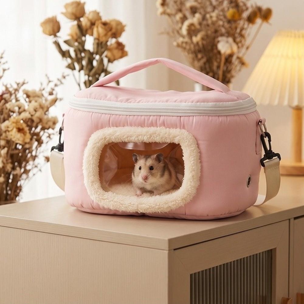 Weiche Warme Hamster Transporttasche Sichtfenster Kleintier Transporttasche Kaninchen Ausflugstasche Outdoor Reisen