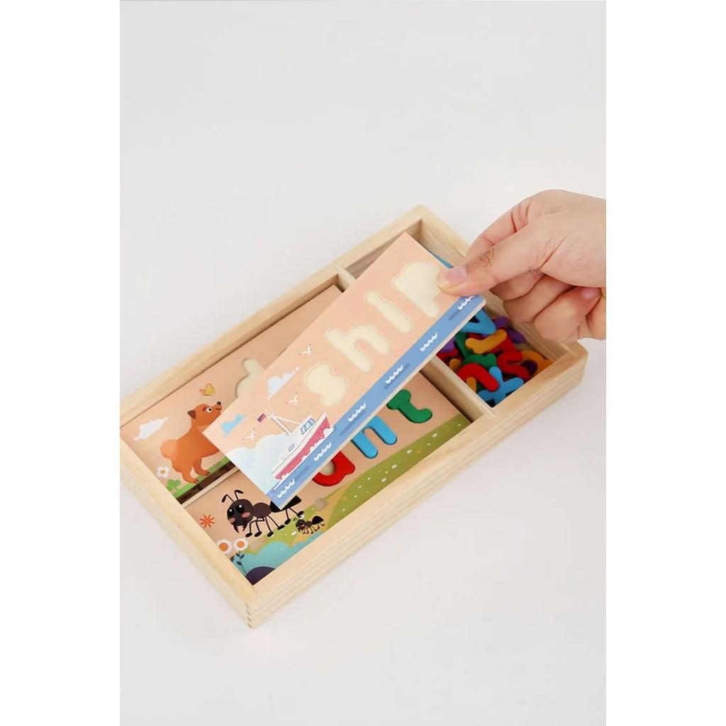 Montessori Wooden Colorful Alphabet Number Puzzle Kids Intelligent Matching Game Preschool Children Early Educational Toys Gifts