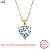 EFFIE QUEEN 100% S925 Silver 1-4ct Heart Cut Moissanite Diamond Pendant Necklace for Women, Men Fine Jewelry 2025 Trend MON08