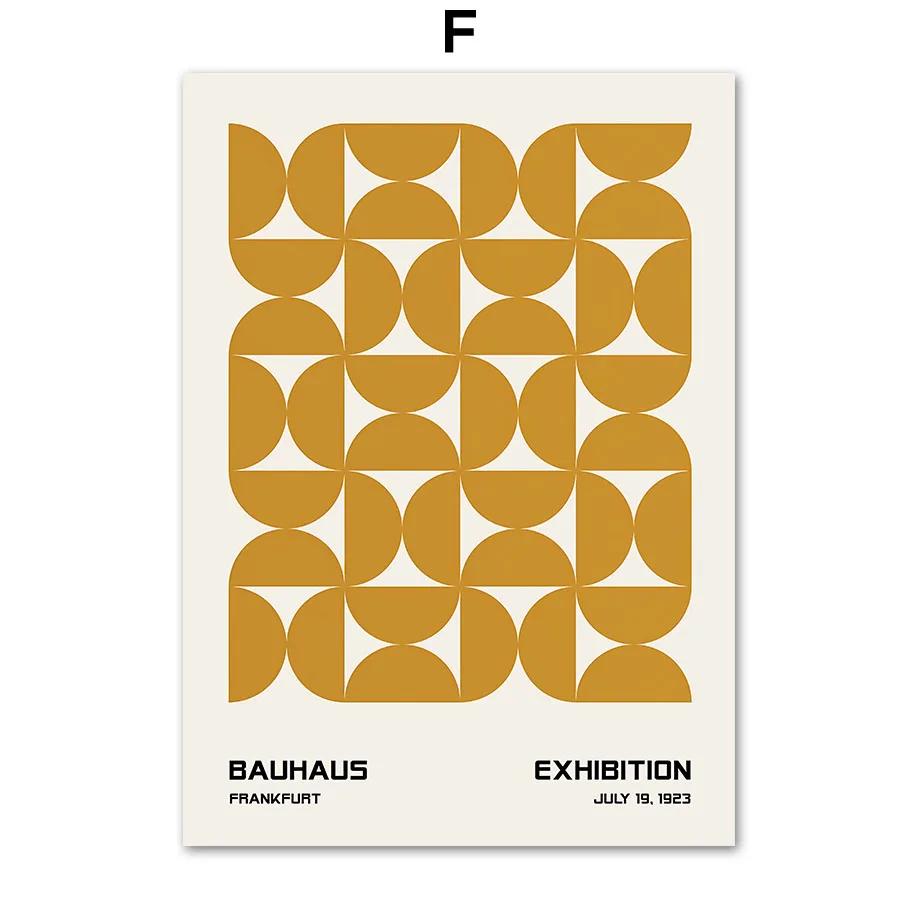 Colorful Bauhaus Exhibition  AbstractPoster Geometry Modern Gallery Wall Art Prints Canvas Painting Pictures Interior Home Decor