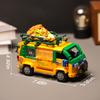 City Turtles Pizza Truck Building Block Set Toys for Boys Adutls Movies Ninjia-ded Animation Bricks,Birthday Gift