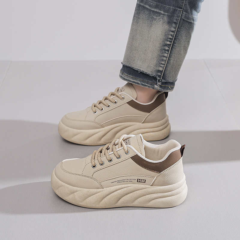 PU Leather Demi-season Long Black Boots High Women's Shoes Bots Sneakers Sports Funny Advanced Sports-et-leisure Wide Foot