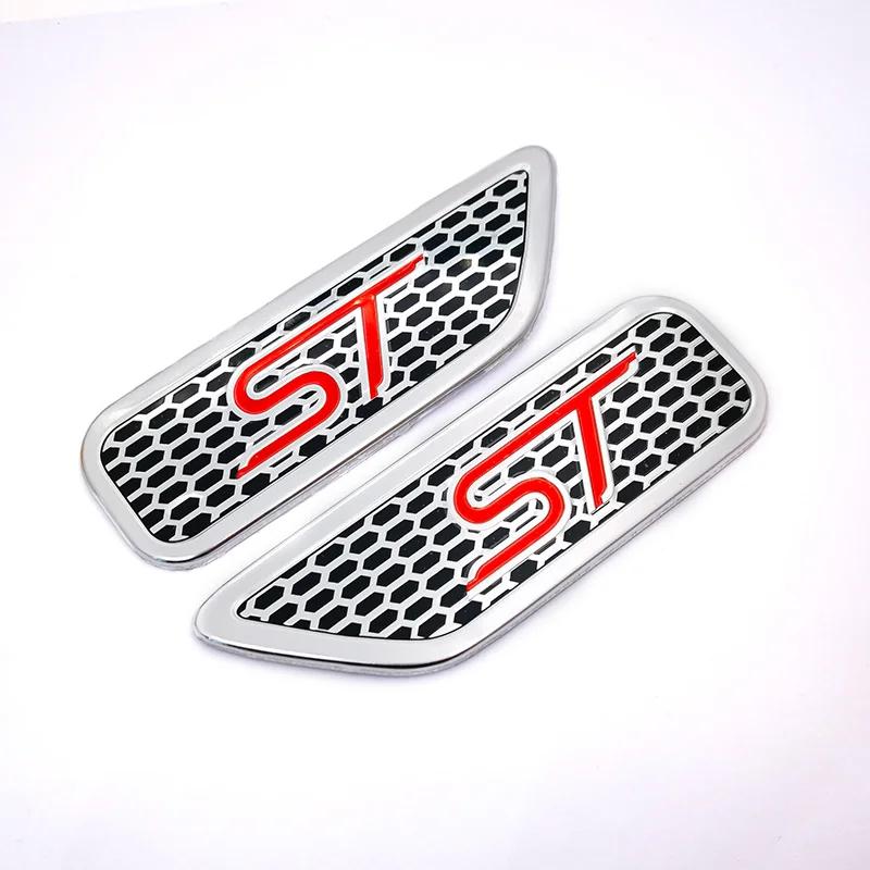lczbn5 New 1pair 3D Aluminum Emblem ST Sport Fender Side Sticker Badge Accessories for Ford focus 2 fiesta ranger fusion mondeo mk2 mk4