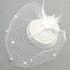 Vintage Style Pillbox Hat with Faux Pearls Mesh Feather Decor Hair Topper Headwear Weddings Events Hair Accessories