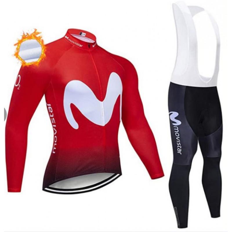 Fleece Cycling Jersey Set Long Sleeve Mens Breathable Quick-Dry Bike Riding Apparel Fall