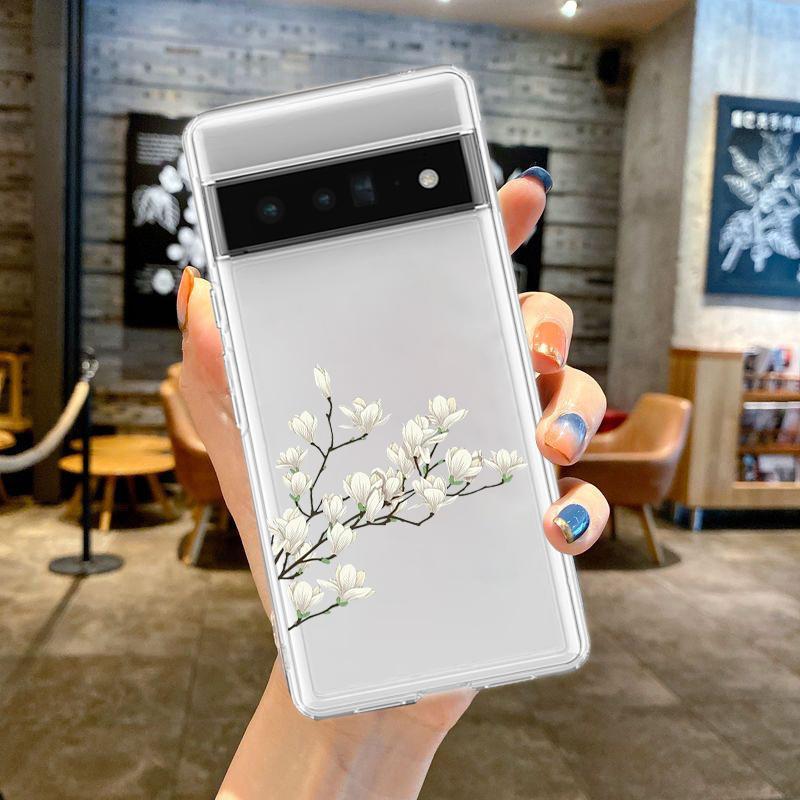 For Google Pixel 10 Pro 10A Phone Case Pixel 9 Pro XL Pixel 8 Pro 9A 8A 7A 7 6A 6 Pro Soft TPU Cover Flower