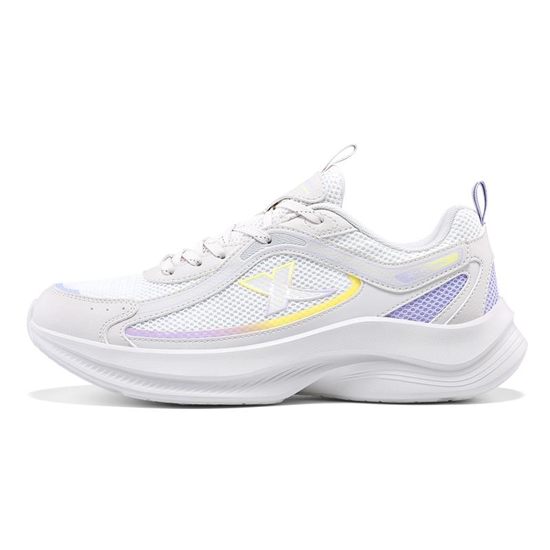 Xtep Simple Versatile Breathable Lightweight Low-Top Casual Running Shoes Women sneaker White Purple 875218110040-6 35