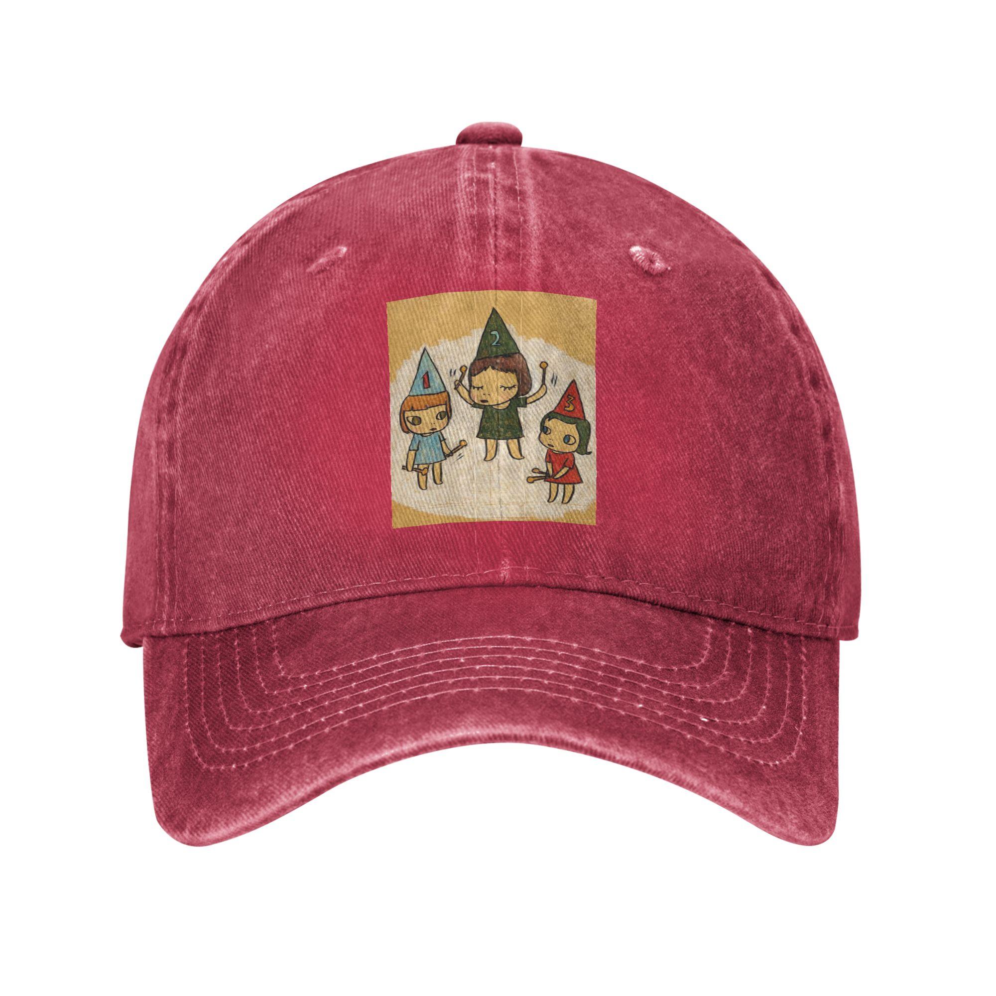 

Funny Yoshitomo Nara Baseball Caps Denim Hats Adjustable Casquette Hip Hop Baseball Cowboy Hat for Unisex One Size