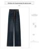 Women's 2025 Wide-Leg Elastic High-Waist Jeans, Velvet-Lined, Thickened for Autumn/Winter