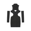 Hollow out Sexy Hip Hugging Dress Hollow out Hanging Neck Sexy Sheath Jumpsuit Short dress