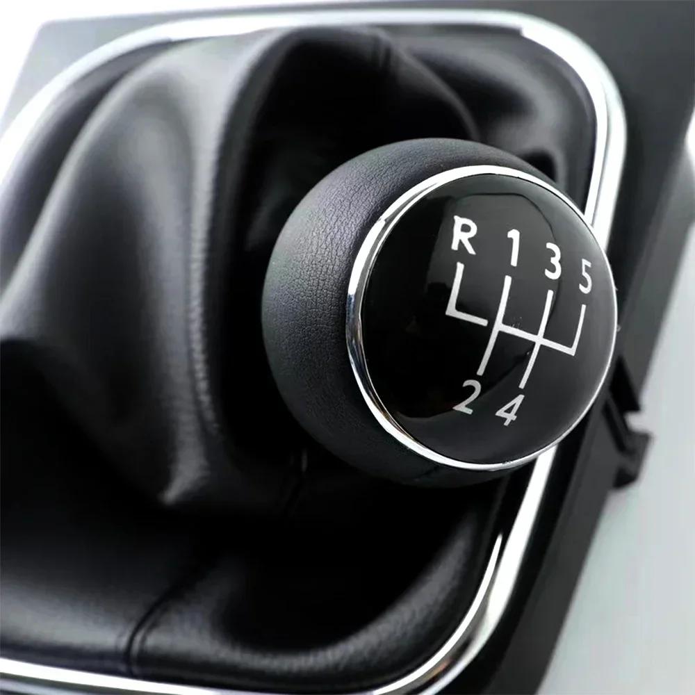 5/6-växlad växelspaksknopp med läderstövelkragefodral för Volkswagen VW Golf 5 V MK5 MK6 Jetta R32 2004-2014 Car-Stying