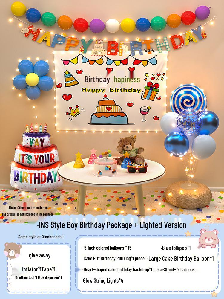 Baby's First Birthday Décor - Balloons & Party Scene for Boys & Girls