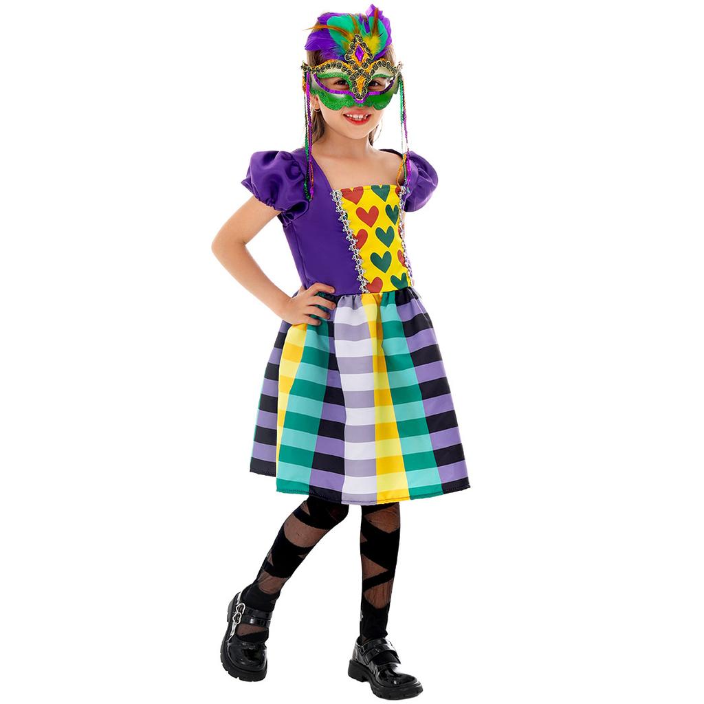 Kids Ethnic Style Dance Peacock Masquerade Halloween Cosplay Costumes Girls Stage Party Performance Dress Up Outfit