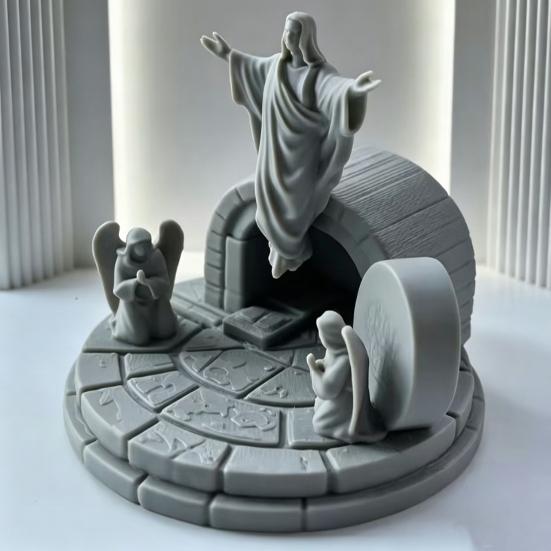 3D Print Ornaments Resurrection Compact Desktop Sculpture 3D Printed Warmth Healing Decoration for Easter Holiday