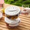 Food Grade Fruit Veggie Cleaning Basket Efficient Rotating Lid Fruit Veggie Strainer Storage Bowl For Refrigerators
