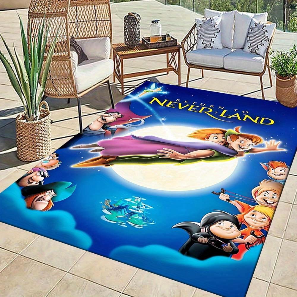 JIT 1 pz Tappeto Aree Tematico Peter Pan di Notte – Morbido Poliestere, Lavabile in Lavatrice Tappeto Rettangolare per Camere da Letto, Ingresso, Ufficio – Grande Tappetino per Pavimenti per