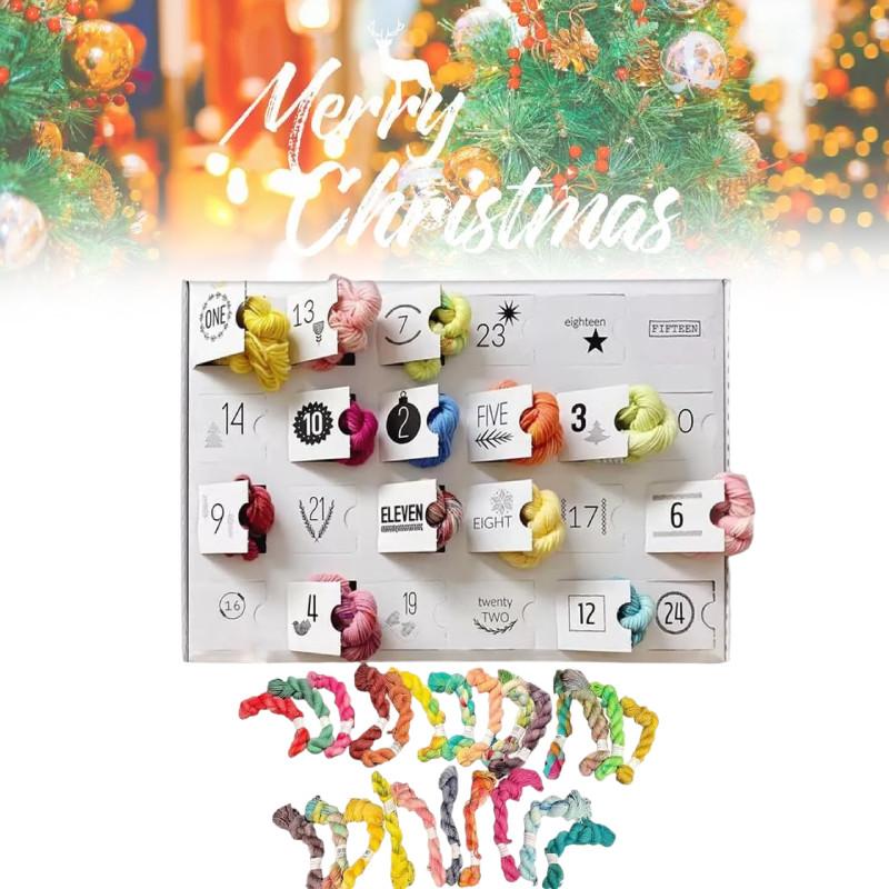 Yarn The 24pcs Advent Calendar Countdown Blind Box Mini Skeins 2024 Gift Xmas