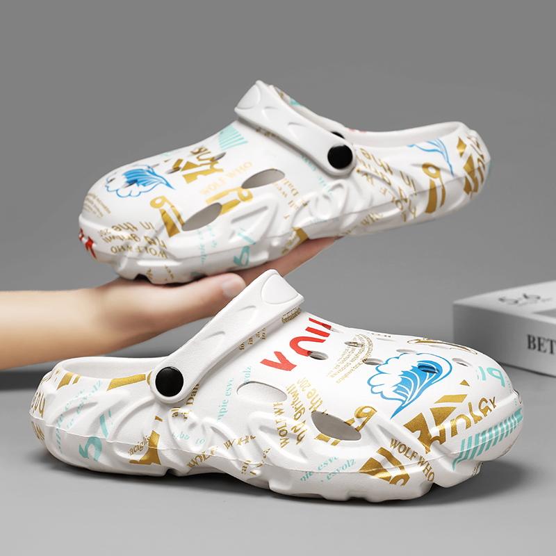 Sandals Men's Slippers Shoes for Men Indoor and Outdoor Soft and Comfortable Color Printing Wear-resistant Ventilate Non-slip