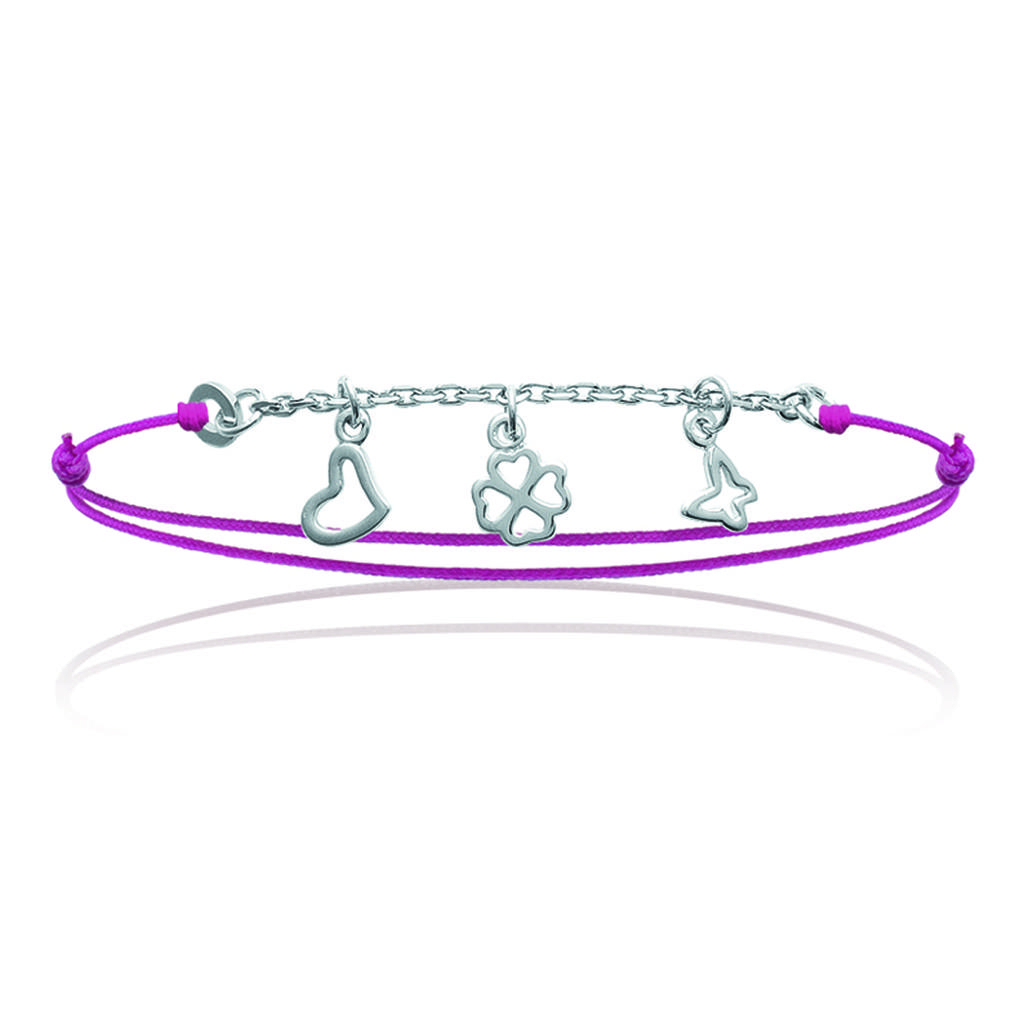 Les Trésors De Lily [J0818] - Sølvarmbånd 'Happiness' sølvrosa - 35x10 mm
