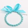 Imitation Pearl Bling Cat Necklace Lace Bow Decor Pet Collar Decoration  Pet Daily Wear