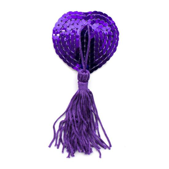 Breast Pasty Invisible Adhesive Firm Fit Nipple Covers with Tassel Decor Heart Shape Sequins Decor Breast Stickers Swaying Atmospheric Tool