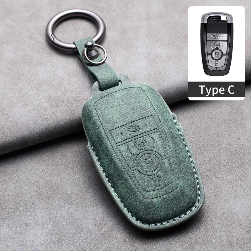 Styling Mouldings Sheepskin Car Key Cover Case for Ford Maverick Focus Edge Explorer Everest Fusion Mondeo Mustang Raptor Bronco