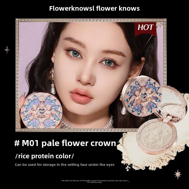 Flower Knows Маленький Ангел Рельефный Хайлайтер Натуральное осветляющее водяное сияние трехмерная контурная пудра