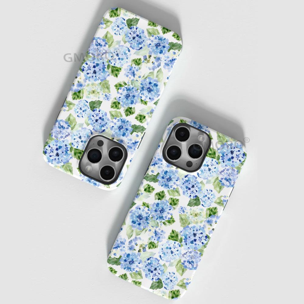 Factory Direct Supply Fresh Hydrangea Magnetic Suction Magsafe Apple 15 Mobile Phone Case iPhoneAIR Protective Case