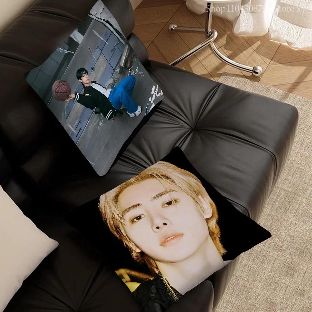 1 Stück KPOP Park Sunghoon Kissenbezug Quadratischer Kissenbezug Schlafzimmer Sofa Raumdekoration Lässig E-ENHYPEN Kissenbezug